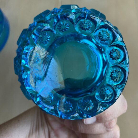 Vintage Rare Mid-Century Blue Glass Dishes Bowls Set - Picture 12 of 16